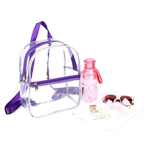 Keepcross Purple Small Clear Backpack Stadium Approved Clear Mini Backpacks For Festival Concerts Games Sport Events #TOP7