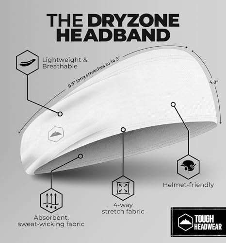 Image of Tough Headwear Tough Outfitters Headband for Men - Mens Headbands - Working Out Sports Performance Head Bands - Athletic Cycling Running Sweat Band, Football Headbands - Sweat Bands Men /Women