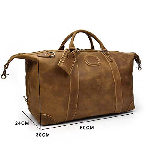 Business Man Bag Handbag Leather Male Duffle Bags Airplane Extra Large Luggage Bag (Color : B, Size : ONE SIZE) (A One Size)2