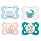 MAM Day & Night Silikon Schnuller 0-6 Uni // 4er Set // inkl. 2 Sterilisiertrasportboxen