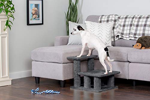 Furhaven Steady Paws Multi-Step Pet Stairs For High Beds & Sofas - Gray, 3-Step #TOP6