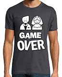 latostadora Camiseta Manga Corta Game Over, Despedida De Soltero para Hombre - Gris Ratón 3XL - Ref. 1130541-P