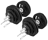 kurzhantel 12 5 kg Oly. Gummi-Gripper Kurzhantel-Set 65Kg (2 x Oly. Kurzhantelstange 51cm, 4x1,25, 4x2,5 und 8x5Kg Hantelscheiben) Hantelset Hanteln