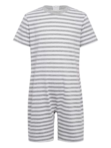 Linjinx Adaptive Clothing for Kids Special Needs Autism Sensory Anti-Strip Romper Boys Girls Jumpsuit Bodysuit Overalls Grey 8 Years