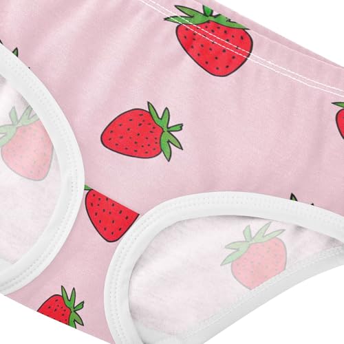 Cute Red Strawberries Soft Pink Toddler Underwear Custom 2t Cotton Panties Little Girl Bright Briefs Underpants4