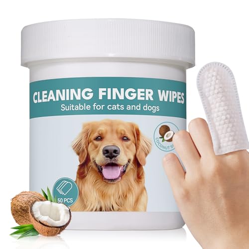 Image of No Pawblems Dog Ear Wipes Finger, Dog Ear Cleaner, 50 Pcs (Coconut Scent)