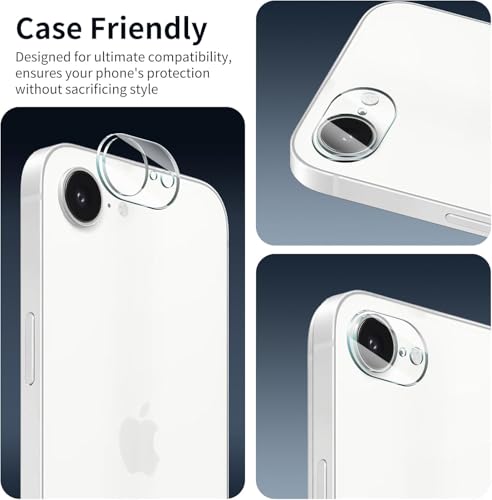 Image of Xmon Back Camera Lens Protector for iPhone 16e (1 Pack) Premium Camera Glass Protector Guard, Anti-Scratch, Ultra-Clear, Easy Installation