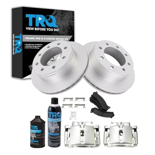 Image of TRQ Rear Brake Pad & Rotor Kit Compatible with 2001-2013 Chevrolet 1999-2013 GMC