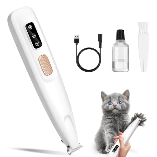 Mexgcom Cortapelos para Mascotas, Set de Maquina de Cortar Pelo para Gatos y Perros Silenciosa, Lavable Maquinilla Perros Inalámbrico Recargable, Grooming Clipper Kits