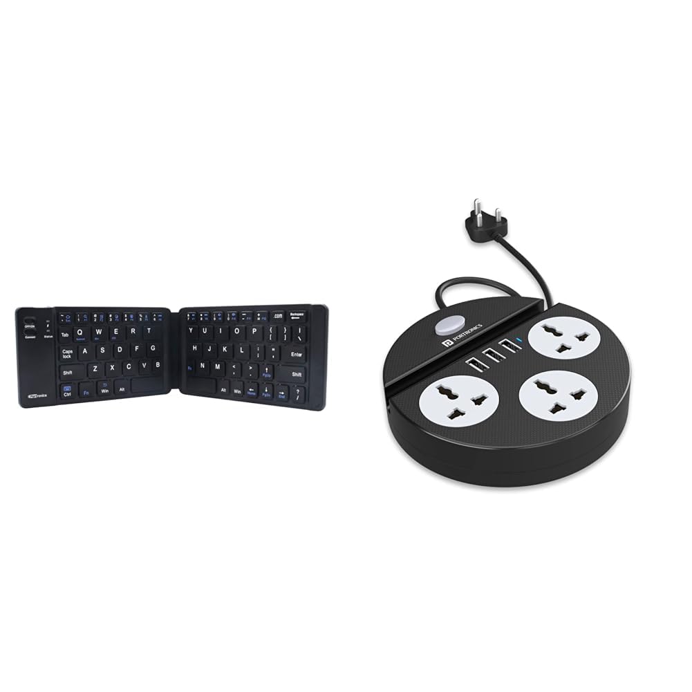 Portronics Chicklet Foldable QWERTY Keyboard, Mini Pocket Sized, Rechargeable, Bluetooth Wireless, O (B0BR1PJ528) Amazon Price History, Amazon Price Tracker