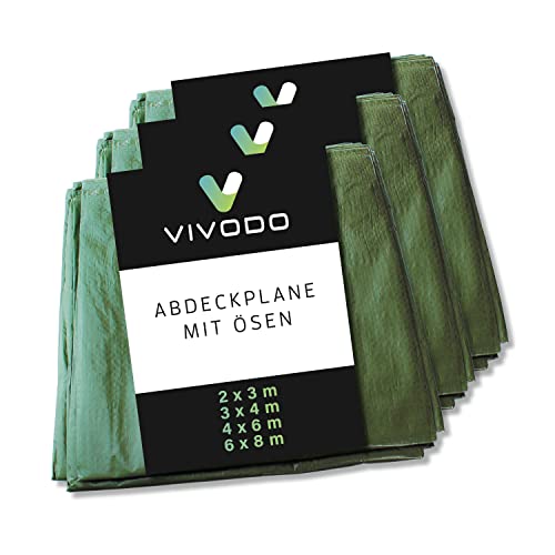 Vivodo Gewebeplane | Abdeckplane | verschieden Größen | Wasserdicht | 120g/m2 Gewebegewicht (2 x 3 m) Cover