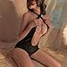 Women's Deep V Neck Halter Backless Mini Dress for Women Party Night Sexy Club Bodycon (Black)