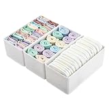 DOUUGGEE Clothes Drawer Organizer Set (3, White)