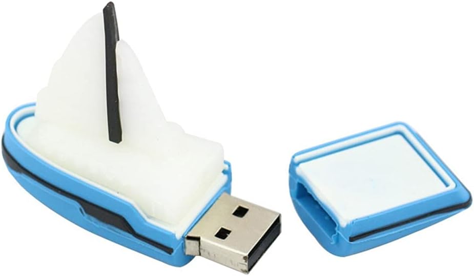 64GB Sailboat Shape USB Stick USB 2.0 Memory Stick Flash Memory PenDrive USB Flash Disk USB Flash Drive USB 2.0 Sticks Memory Sticks Thumb Drives U Disk Data Storage (Blue)