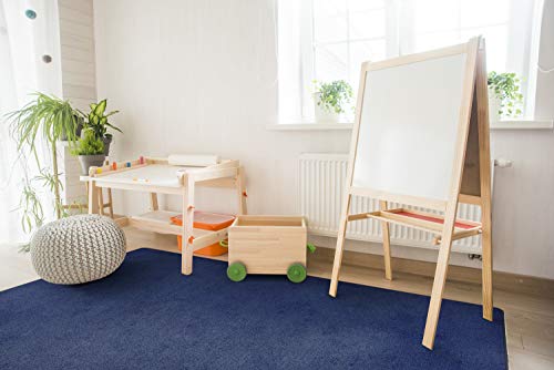 Joy Carpets Kid Essentials Endurance Misc Solid Color Area Rugs, 144-Inch By 96-Inch, Midnight Sky, 12' X 7'6" #TOP2