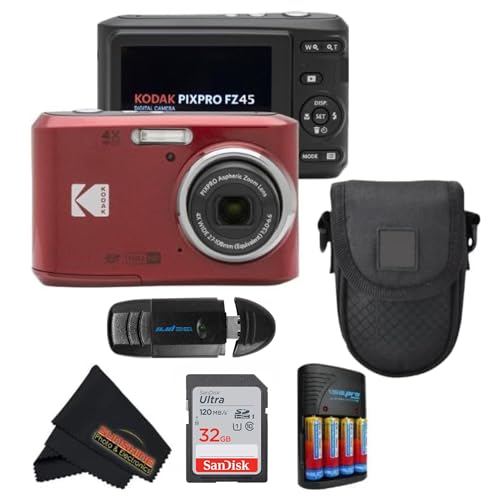 KODAK PIXPRO FZ45 16MP CMOS�Z���T�[�f�W�^���J����5�{���w�Y�[���T���V���C���t�H�g�}�C�N���t�@�C�o�[�N���[�j���O�N���X(�A�h�o���X�o���h���A���b�h)