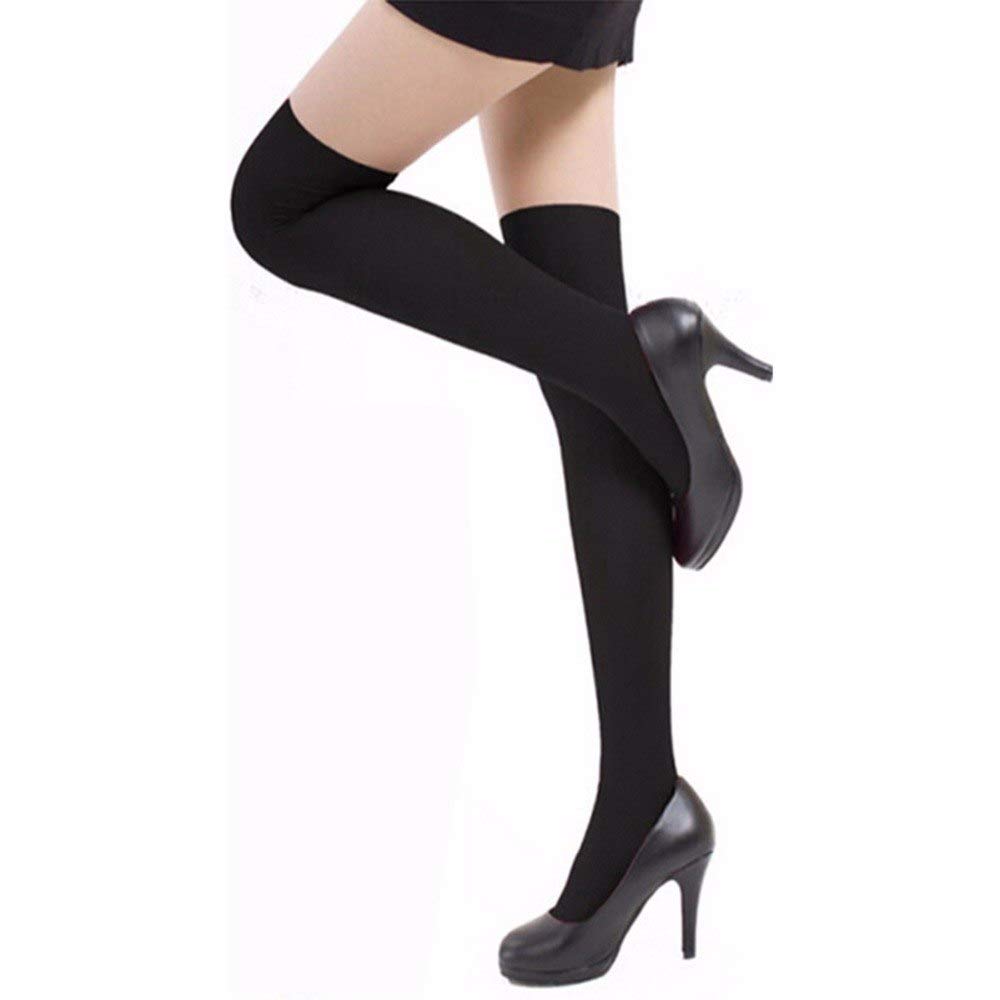 Bas Sexy pour Femmes, Bas Extensibles, au-Dessus du Genou, Tendance (Blanc A) (Rose A) (Rose A)