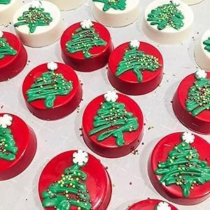 Miniatura 9 de Juego de 2 moldes redondos de silicona de 2 pulgadas (24 cavidades) cilíndricos cubiertos de chocolate Oreo para galletas y pasteles para dulces,