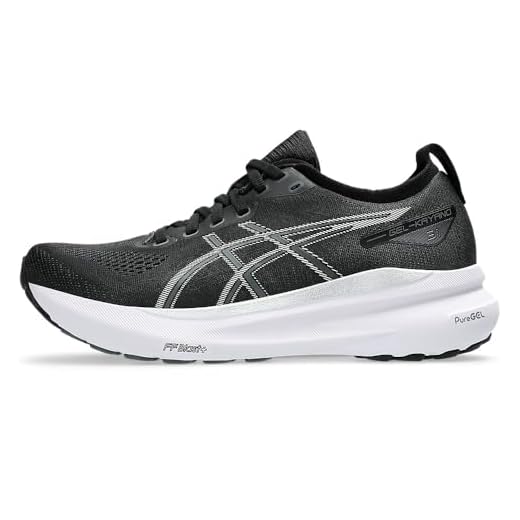 ASICS GEL-Kayano 31 Femme Noir Blanc ASICS Femme Gel-Kayano 31 Sneaker, Noir/Argent Pur, 39.5 EU