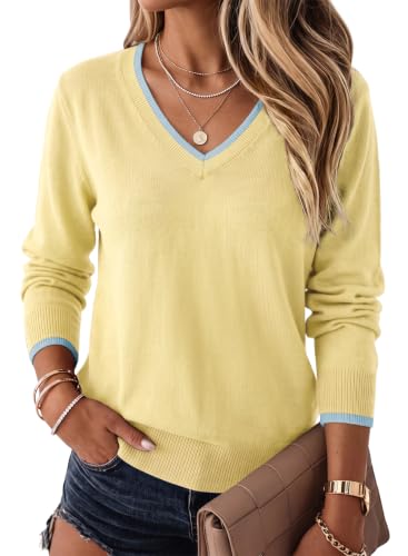 Image of Dokotoo Women's Wool Blend Crew Neck Casual Fall Sweaters Knit Tops | Lightweight,Long Sleeve,Fall Outftis,Dressy,Ribbed Hem,Business Casual Tops,Comfy Knit,Pullover,Basic Classic,Layer Clothes