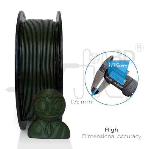 Image of NFIL3D 1KG Net Rpla Army Green 3D Printer Filament | Filaments for 3D Printer| 1.75mm| Accuracy - + /- 0.015mm | 1000g 3D Filament, 250g Spool & 350g Packaging Weight (Total Weight 1.6KG)
