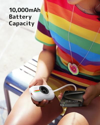 Power bank 10000 mAh con cavo integrato, piccolo mini powerbank a ricarica rapida da 20 W, batteria USB C Elementi essenziali da viaggio per la maggior parte dei dispositivi smart - Bianco - Gadget - Immagine 6