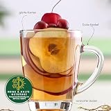 vienberg Vega Teegläser mit Henkel 18er Kombo Set 250/300/400 ml – Robuste Kaffeegläser & Glühweingläser – Spülmaschinenfest & Hitzebeständig - Glastassen für Tee, Kakao & Cappuccino