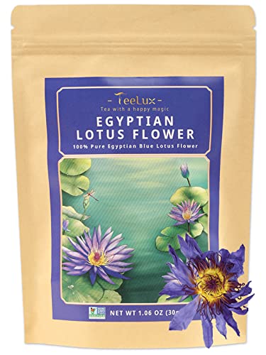 TeeLux Egyptian Lotus Flower, Natural, Non-GMO, Premium Dried Lotus Flowers Tea, 1.06oz
