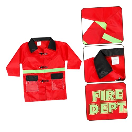 Disfraz de bombero para bebés ropa de juego de simulación roja 3