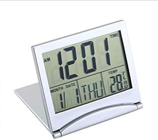 Jinxuny Desk Digital Clock Travel Radio Clock LCD Folding Digital Alarm Clock Folding Alarm Clock Timer Calendar with Thermometer Timer Calendar Clock User Manual