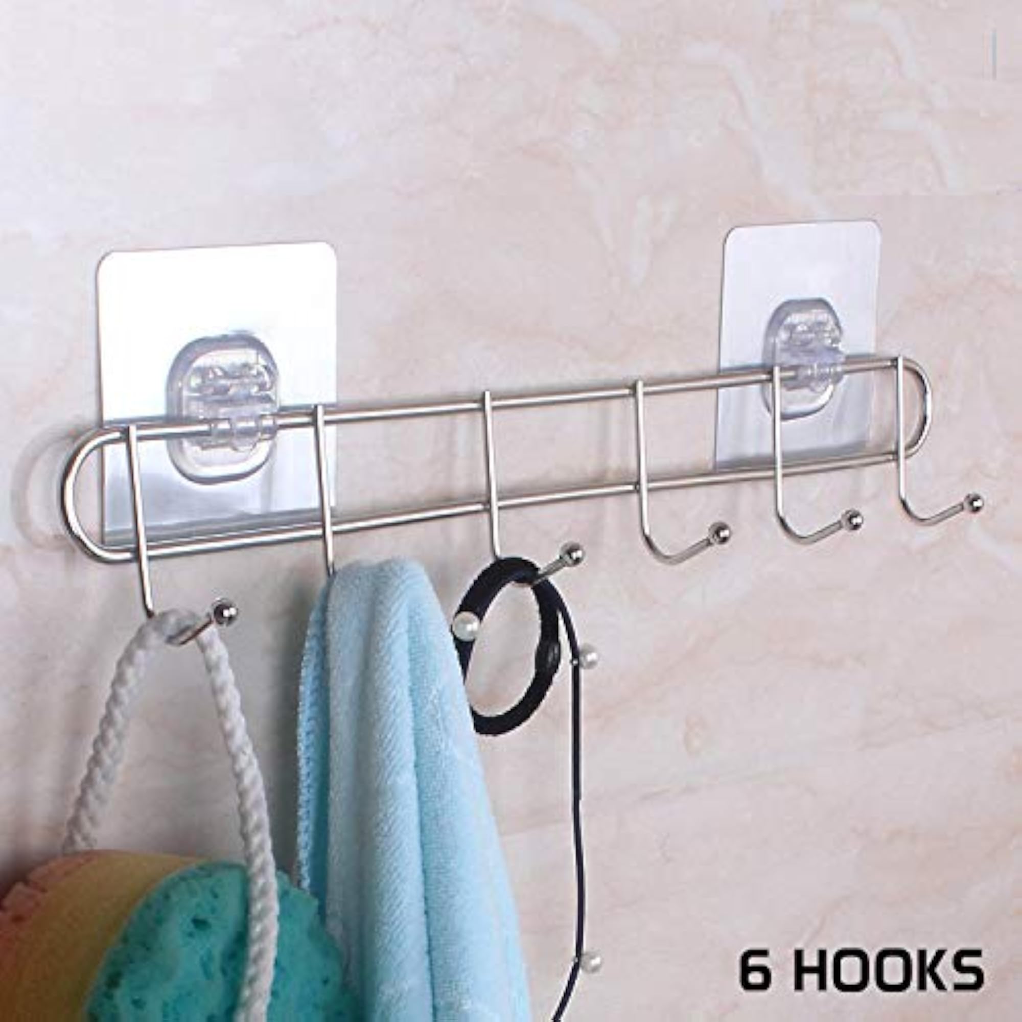 Multi-Functional Self-Adhesive Wall Hook Hanger, Stainless Steel