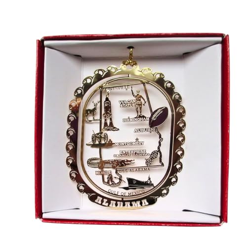 Alabama State Ornament Brass