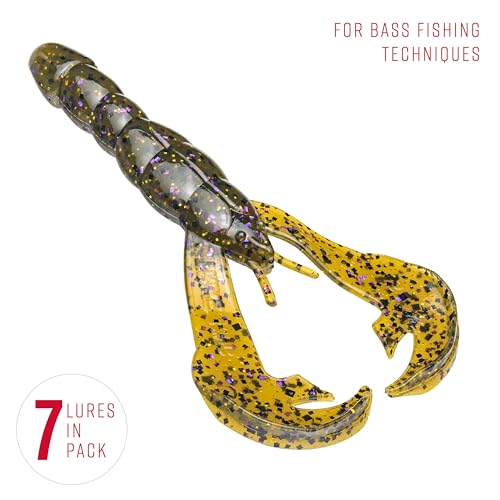Strike King Rage Craw Fishing Lure, Green Pumpkin Purple and Gold, 4-Inches - image 3