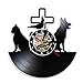parete con dischi in vinile Decorazione per negozio di animali Orologio da appendere Coccole animali Regalo amante dei cuccioli,Senza LED 30*30 cm