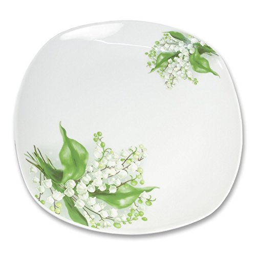 OLYMP 6 Teller Set Maiglöckchen, Flach, Ø 26 cm, Blütenmuster,...