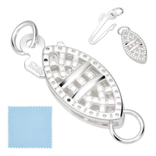 GOMAKERER 925 Sterling Silver Pearl Filigree Necklace Clasp, 13mm Oval Filigree Fish Hook Clasp Horse Eye Jewelry Slide Clasps Bracelet Connectors for Necklace Bracelet Chain Jewelry Making
