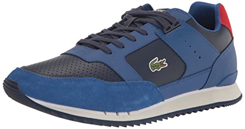 Lacoste Tênis Masculino Partner Piste, Bellflower azul/azul-marinho, 12.5