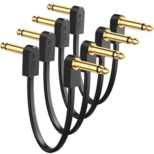 [Kevlar-Reinforced Flexible Cable] Built for everyday bending, the guitar pedal patch cable’s Kevlar-reinforced core keeps the internal conductor protected. These patch cables guitar stay flexible and stable even under permanent bends. [≥100% OFC Shi...