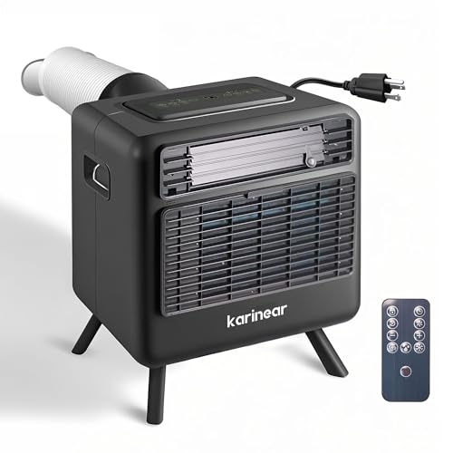 Portable Air Conditioners for Camping, Tent Air Conditioner, 3300BTU, 436W AC Unit Fast Cooling Down to 60°F, 3 Cooling Modes, 24 Hour Timer, Suitable for Camping, RVs, Outdoors and Indoors, Black