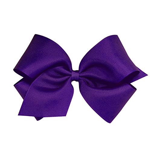 Lazo para pelo de niña Wee Ones en clip morado con cinta grosgrain