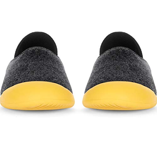 Mahabis Curve Classic Slippers, Comfy, Premium Unisex House Shoe For Indoors And Outdoors Larvik Dark Grey/Skane Yellow 42 (Us Men's 8.5-9, Women's 10.5-11) Medium #TOP5
