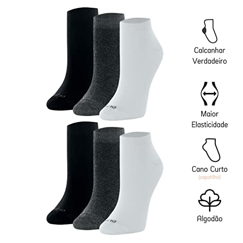 Kit 06 Pares Meias Sapatilha Cano Curto Textura She by Mash