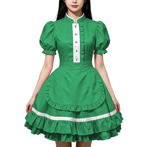 Robe Lolita en cuir PVC avec manches bouffantes pour cosplay