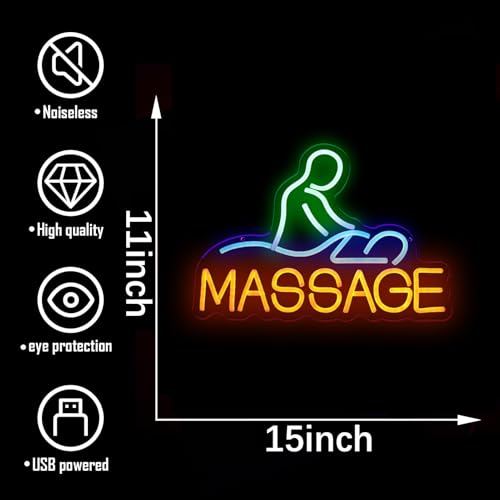 Image of Massage Neon Sign USB LED Massage Relax Pattern Neon Light for SPA Dimmable Switch Open LED Light Up Sign for Beauty Salon Physical Therapy Shop Business Wall Decor