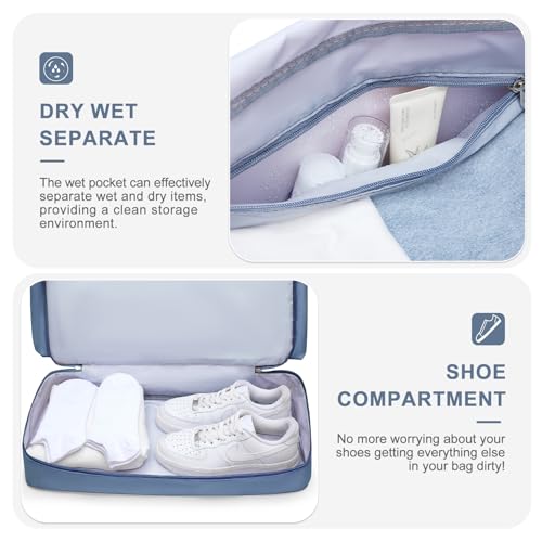 Image of Large Travel Duffle Bag, Carry On Weekender Bag with Shoe Compartment, Gym Tote Overnight Bags for Women for Travel with Toiletry Bag