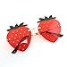 yueton 1Pack Funny Frameless Strawberry Shape Sunglasses Cute Fruit Glasses for Women Men Costumes Party Christmas