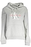 calvin klein jeans winterjacke damen  Calvin Klein Jeans Damen Monogram Relaxed Short Hoodie Sweatshirt, Grau (Light Grey Heather P01), 38 (Herstellergröße: Large)