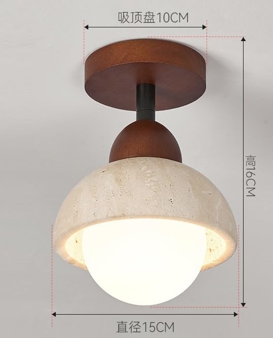 Plafonnier jaune design rétro pierre luminaire warm light dressing