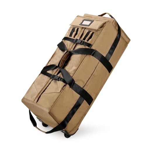 Bxzzuis スキーケース 大容量 収納 リュック キャリーバッグ 兼用 旅行かばん 防水 防? 軽量 設計 拡張可能 ホイール付き 収納バッグ スキー スノーボード アウトドア 旅行 出張 キャンプ 鞄 (カーキ)