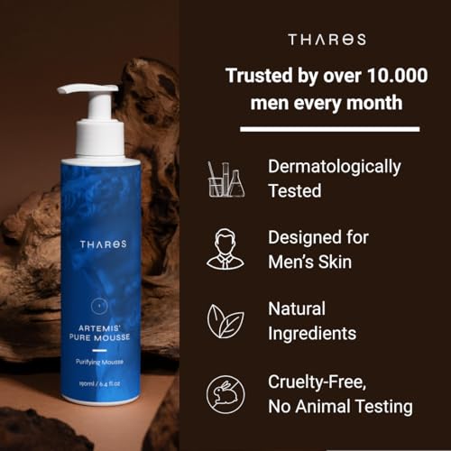 THAROS Men’s Face Wash & Daily Facial Cleanser, Prevents Breakouts, Natural Anti-Aging Face Wash for Men, 6.4 fl.oz, Vegan, For Oily & Acne-Prone Skin — view 6